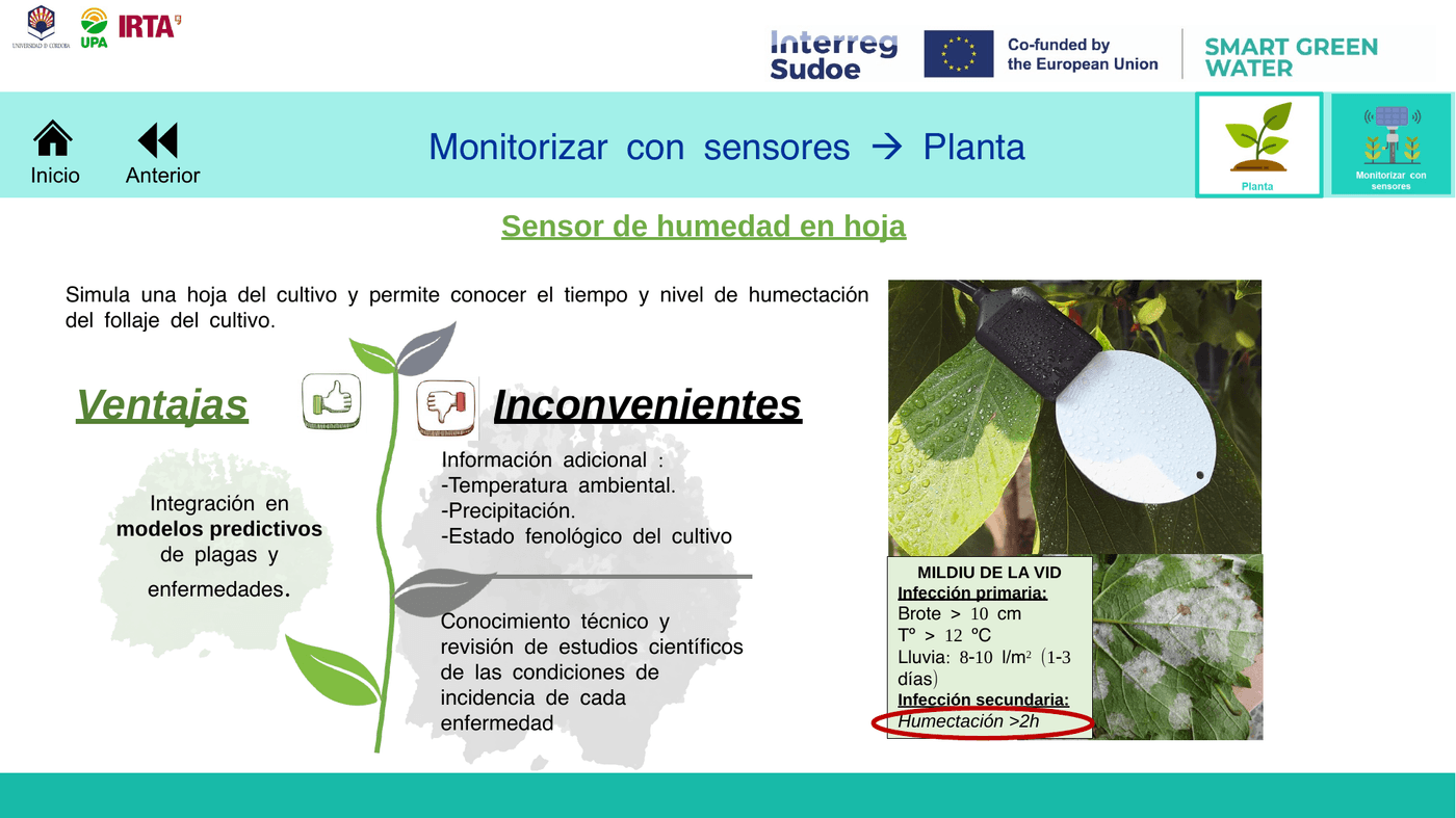 Sensor de humedad de hoja