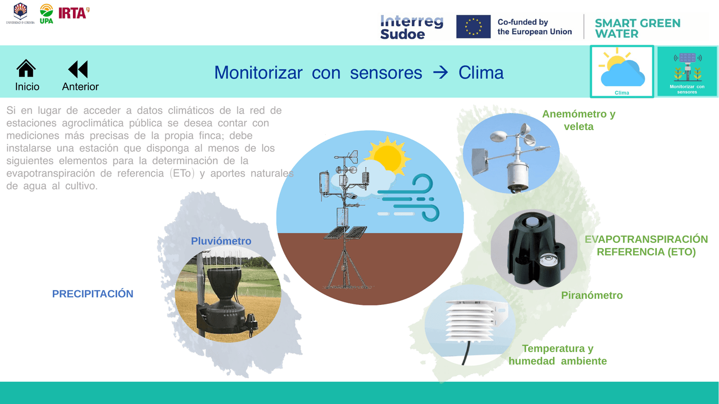 Estación climática en parcela