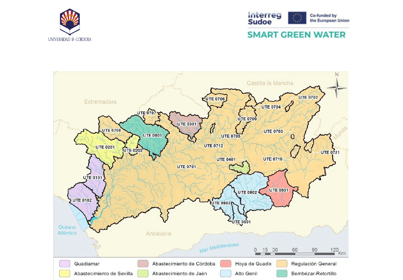 Unidades de gestión de escasez coyuntural definidas en el PES del Guadalquivir