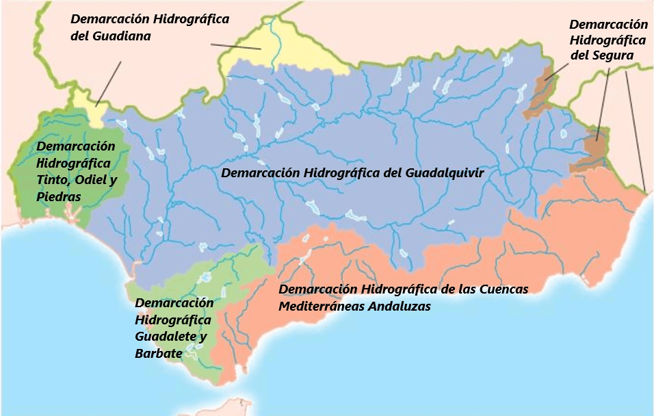 División administrativa de gestión del agua en Andalucía